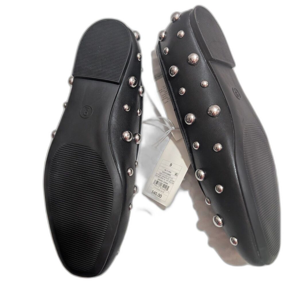 Women's Sammie Studded Ballet Flats -A New Day-Black Size 9 - Picture 4 of 7